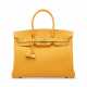 A LIMITED EDITION JAUNE D'OR & POTIRON EPSOM LEATHER CANDY BIRKIN 35 WITH PERMABRASS HARDWARE - Foto 1