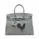 A LIMITED EDITION GRIS MOUETTE & BLEU AGATE TOGO LEATHER VERSO BIRKIN 35 WITH PALLADIUM HARDWARE - photo 1