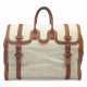 A BARÉNIA LEATHER & BEIGE CRINOLINE TRAVEL DRAG 57 WITH PALLADIUM HARDWARE - photo 1