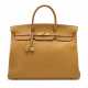 A NATUREL SABLE FJORD LEATHER BIRKIN 40 WITH GOLD HARDWARE - фото 1