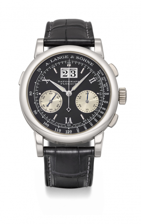 A. LANGE & SÖHNE. A RARE PLATINUM FLYBACK CHRONOGRAPH WRISTWATCH WITH
