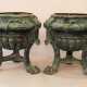 Pair of large bronze containers - photo 1