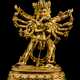 Feuervergoldete Bronze des Cakrasamvara auf einem Lotos - photo 1