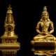 Feuervergoldete Stupa und Figur des Amitayus - Foto 1