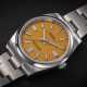 ROLEX, OYSTER PERPETUAL REF. 124300, A STEEL AUTOMATIC WRISTWATCH WITH YELLOW DIAL - фото 1