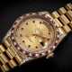 ROLEX, DAY-DATE REF. 18388, A RARE GOLD, DIAMOND AND RUBY-SET AUTOMATIC WRISTWATCH - Foto 1