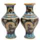 Paar Cloisonné-Vasen. CHINA, - Foto 1