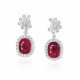 NO RESERVE - RUBY AND DIAMOND EARRINGS - Foto 1