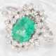Ring: dekorativer vintage Brillantring mit schönem Smaragd von ca. 1,6ct - photo 1