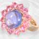 Ring: äußerst wertvoller Blütenring mit ca. 11,6ct Saphiren, Padparadscha & Ceylon, Marke Schupp - photo 1