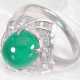 Ring: neuwertiger, moderner und stilvoller Smaragd/Diamant-Goldschmiedering, ca. 4,97ct, Platin - photo 1