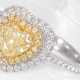 Ring: wertvoller, neuwertiger Diamantring mit einem gelben fancy Diamanten in Herzform von ca. 1,02ct - фото 1