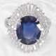 Ring: exklusiver Platin/Diamant "Ballerina" Ring, vermutlich Ceylon, 4,69ct, neuwertig - photo 1