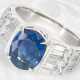 Ring: sehr teurer Platinring mit Ceylon-Saphir und feinen Diamanten, neuwertig - Foto 1