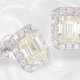 Ohrschmuck: sehr wertvolle und moderne Brillant-Ohrstecker mit hochwertigen Emerald-Cut Diamanten, ca. 2ct - Foto 1
