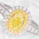 Ring: Goldschmiedering mit seltenem natürlichen Fancy Intense Yellow Diamanten, ca.1,51ct, inklusive GIA-Zertifikat - фото 1