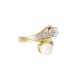 Ring mit Perle, Brillant von ca. 0,5 ct, - photo 1