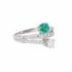Ring mit Smaragd ca. 0,4 ct, Brillant ca. 0,45 ct - фото 1