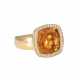 Ring mit Citrin entouriert von Brillanten zus. ca. 0,32 ct, - photo 1