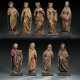 Bedeutende Spätgotische Gruppe von sechs Aposteln und drei weiblichen Heiligen - Foto 1