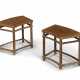 A VERY RARE PAIR OF HUANGHUALI FAN-SHAPED STOOLS - фото 1