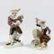 Harlequin with birdcage and harlequin with pug from Commedia dell'Arte - Foto 1