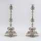 Pair of large candlesticks with baluster shaft - фото 1
