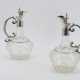 Pair of glass carafes with silver mount - Foto 1