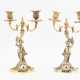 Pair of two-flame vermeil candlesticks with cupids - photo 1