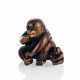 Netsuke einer Affenmutter mit Jungem aus Holz - photo 1