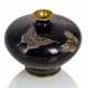 Cloisonné-Vase mit Dekor von vier Schmetterlingen auf schwarzem Grund - Foto 1