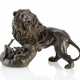 Bronze eines brüllenden Löwen mit erlegtem Reh - photo 1