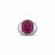 SPINEL, MOTHER-OF-PEARL, DIAMOND AND COLOURED DIAMOND RING - Foto 1