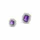 CARTIER PAIR OF AMETHYST AND DIAMOND BROOCHES - фото 1
