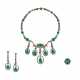 EARLY 20TH CENTURY SUITE OF EMERALD AND DIAMOND JEWELLERY - фото 1