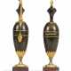 A PAIR OF DIRECTOIRE ORMOLU, PATINATED-BRONZE AND ROUGE GRIOTTE MARBLE EWERS - photo 1