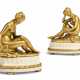 A PAIR OF FRENCH ORMOLU AND WHITE MARBLE FIGURAL GROUPS - Foto 1