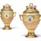 A PAIR OF WORCESTER (BARR, FLIGHT & BARR) PORCELAIN ARMORIAL TWO-HANDLED ICE-PAILS, COVERS AND LINERS - photo 1
