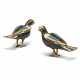 A PAIR OF CHINESE CLOISONNE ENAMEL MODELS OF BIRDS - фото 1