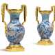 A PAIR OF LOUIS XVI ORMOLU-MOUNTED CHINESE UNDERGLAZE BLUE AND COPPER-RED PORCELAIN VASES - photo 1