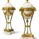 A PAIR OF LOUIS XVI-STYLE ORMOLU, WHITE MARBLE AND OSTRICH EGG BRULE-PARFUMS - photo 1