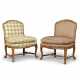 A PAIR OF LOUIS XV-STYLE WALNUT LOW CHAIRS - фото 1