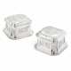 A PAIR OF GEORGE II SILVER TOILET BOXES - фото 1