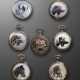 A GROUP OF SEVEN SILVER AND ENAMEL POCKET WATCHES - фото 1
