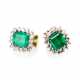 Paar feine Smaragd-Diamant-Ohrclips - photo 1