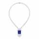 STUNNING SAPPHIRE AND DIAMOND PENDENT NECKLACE, BY RONALD ABRAM - photo 1