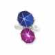 STAR SAPPHIRE AND STAR RUBY RING - photo 1