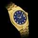 ROLEX. AN 18K GOLD AND DIAMOND-SET AUTOMATIC WRISTWATCH WITH SWEEP CENTRE SECONDS, DATE, BRACELET AND LAPIS LAZULI DIAL - photo 1