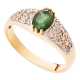 Bicolorer Ring mit blattgrünem Turmalin und Diamanten - Foto 1