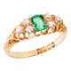 Art Nouveau Smaragdring mit Diamanten - photo 1